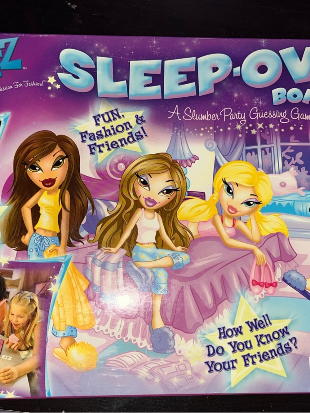 Bratz Sleep Over Board Game MGA Slumber Party Guessing Game